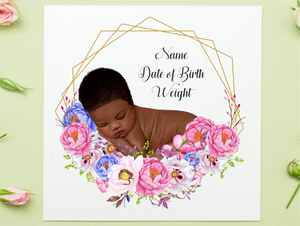 Personalised Baby Card | Floral Design
