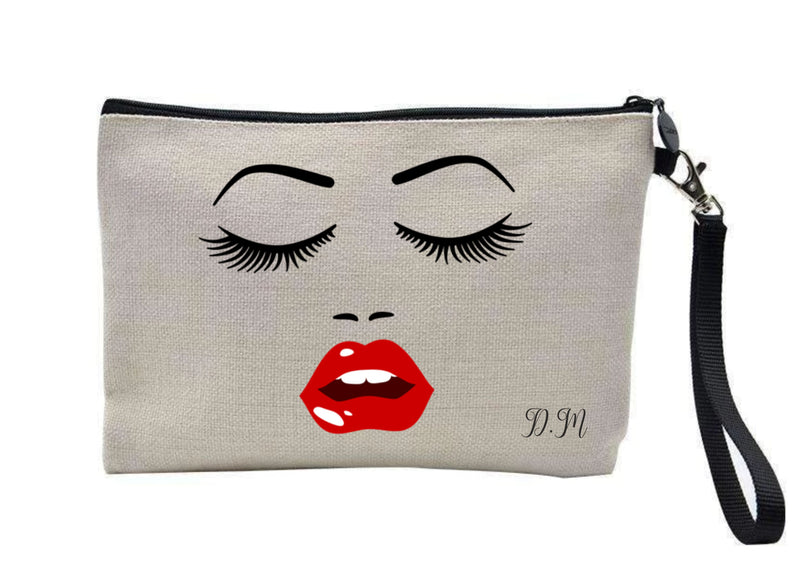 Lashes and Red Lips Personalised Make-up Bag PureEssenceGreetings