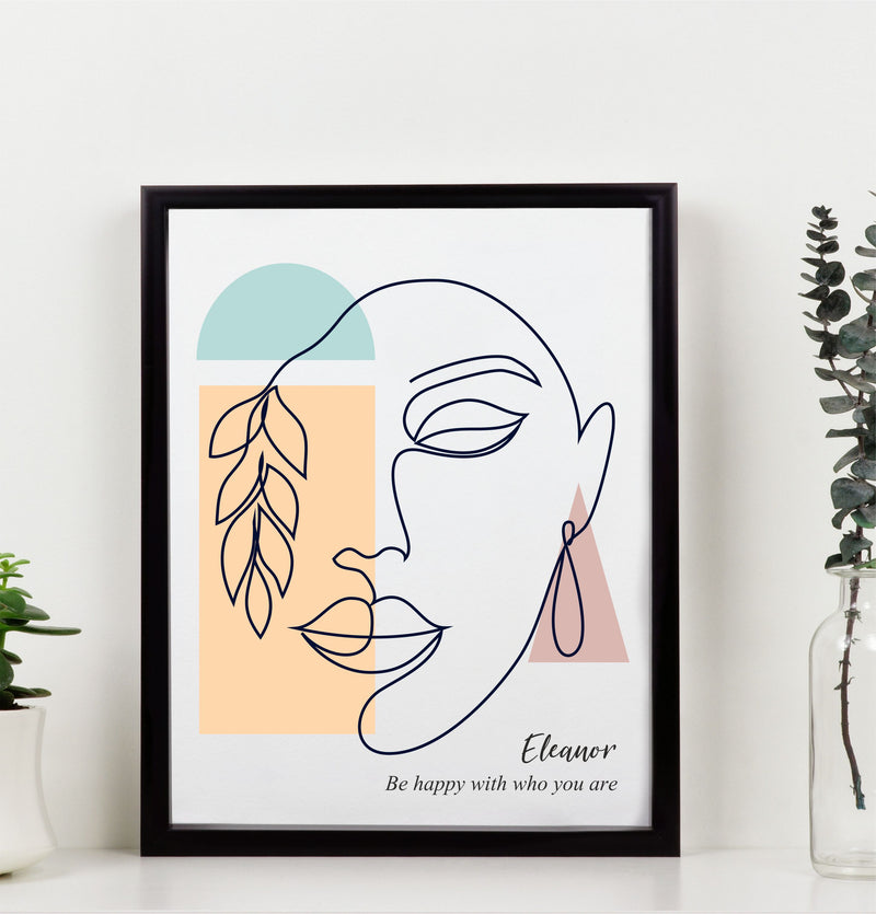 Be Happy Personalised Framed Glitter Print | Motivational Wall Art PureEssenceGreetings