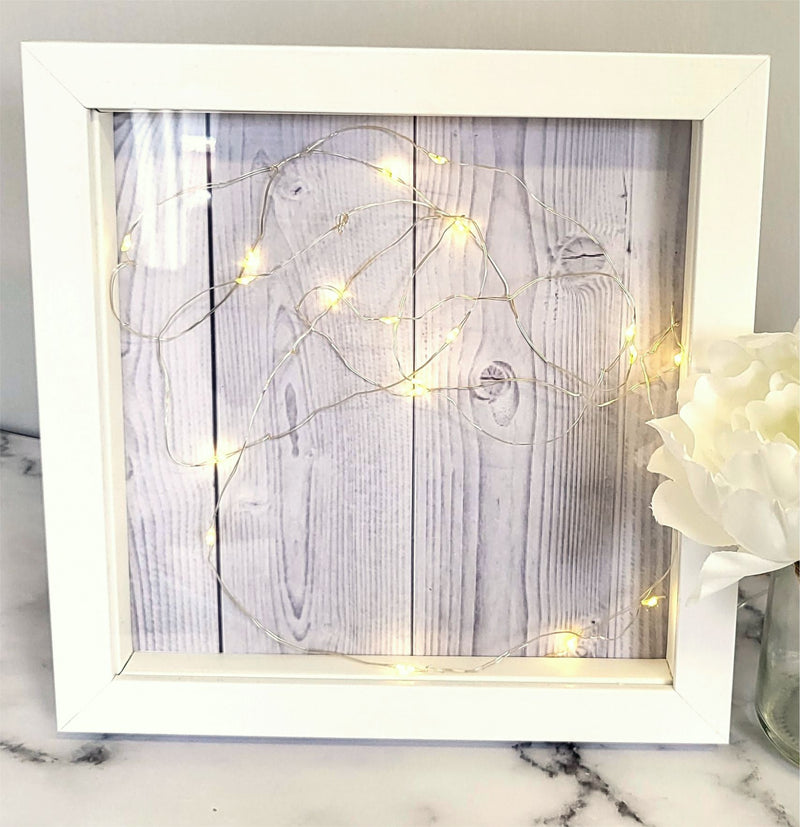 Personalised Light Up Box Frame - Own Text. PureEssenceGreetings