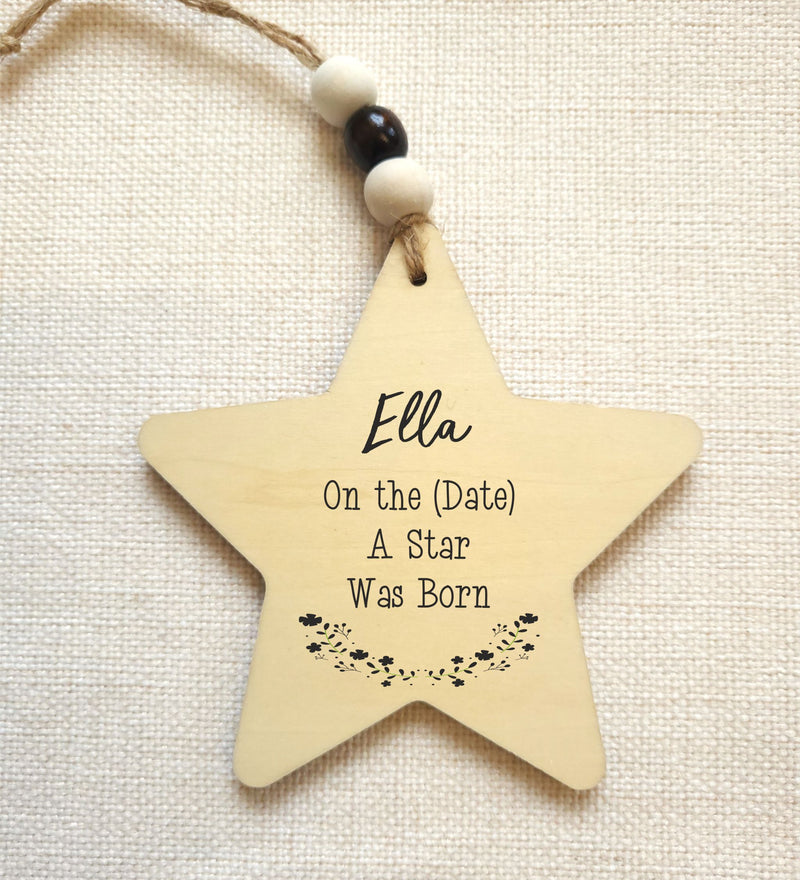 A Star is Born Personalised Baby Arrival Sign Wood Plaque PureEssenceGreetings