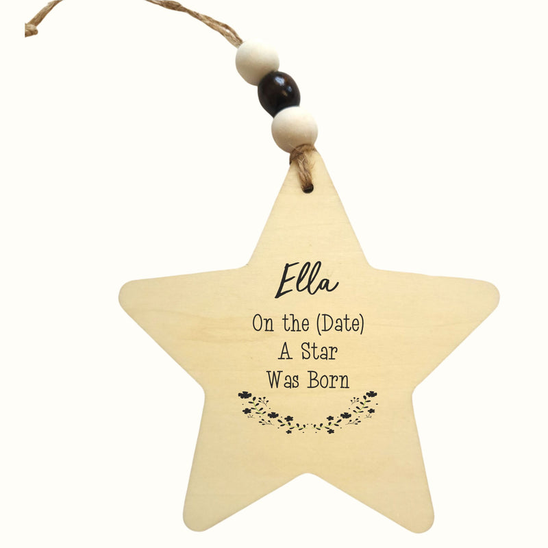 A Star is Born Personalised Baby Arrival Sign Wood Plaque PureEssenceGreetings