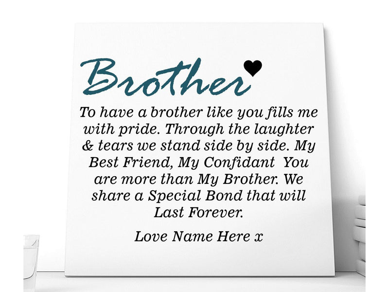 Brother Quote Personalised Ceramic Plaque - PureEssenceGreetings 