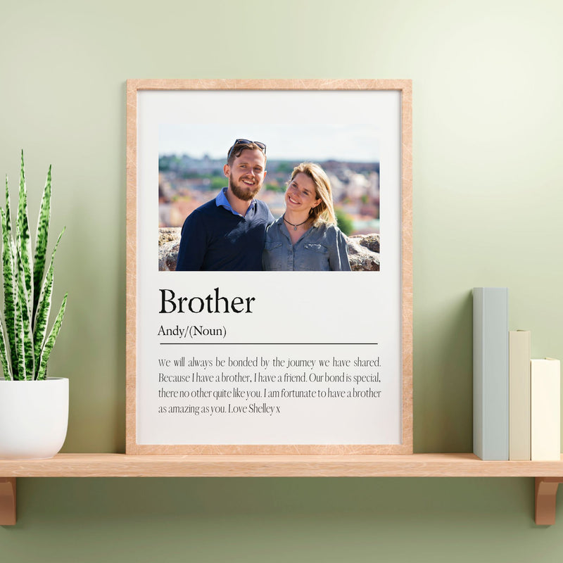 BROTHER Personalised Framed Photo and Poem Print PureEssenceGreetings