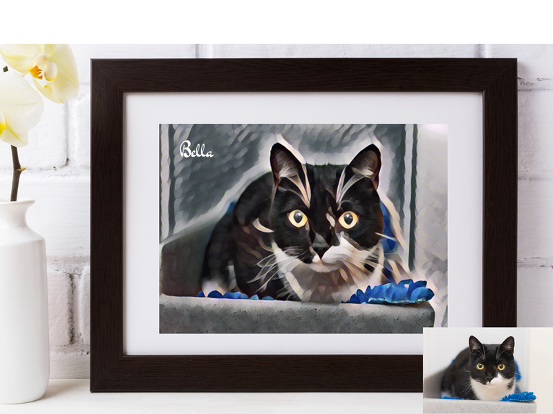 Personalised Pet Studio Digitally Designed Framed Artwork - PureEssenceGreetings 