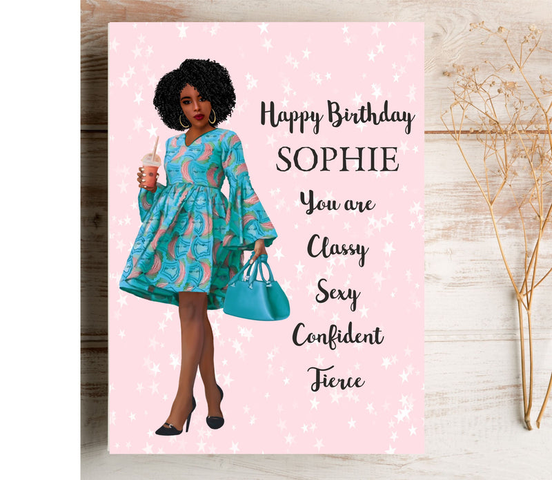 Classy Girl Personalised Birthday Card