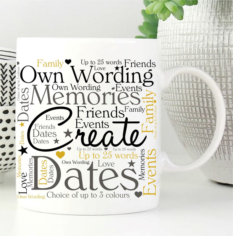 Personalised Word Art Ceramic Mug