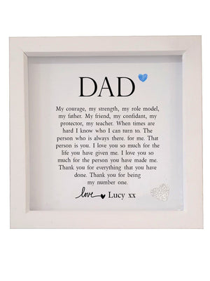 Dad Personalised Box Framed Verse  - Thank You - PureEssenceGreetings 