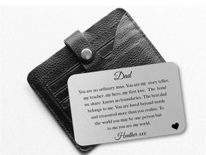 Personalised Dad Wallet Card | You Are My World - PureEssenceGreetings 