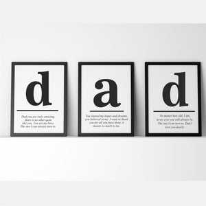 Dad Quote Prints | Motivational Wall Art | Framed | Unframed PureEssenceGreetings