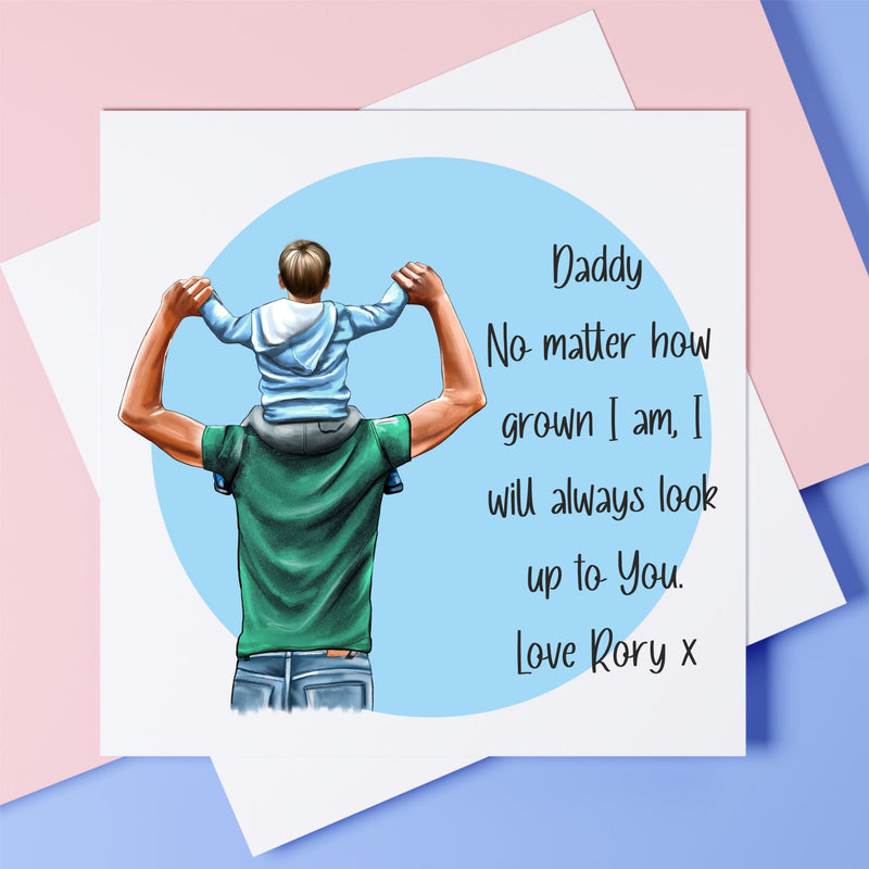 Father & Son Personalised Card PureEssenceGreetings