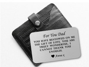 Personalised Dad Wallet Card | For You Dad - PureEssenceGreetings 