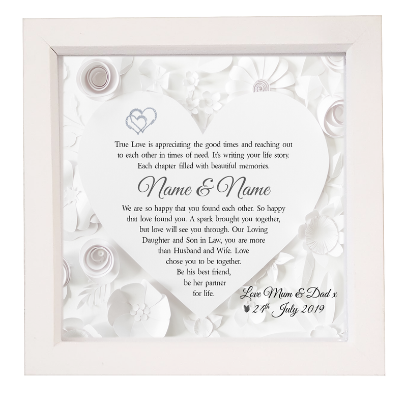 Daughter & Son in Law Framed Personalised Verse - PureEssenceGreetings 