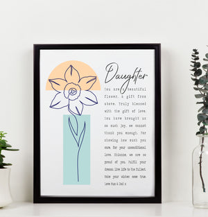Gift of Love Personalised Daughter Poem | Unframed | Framed PureEssenceGreetings 