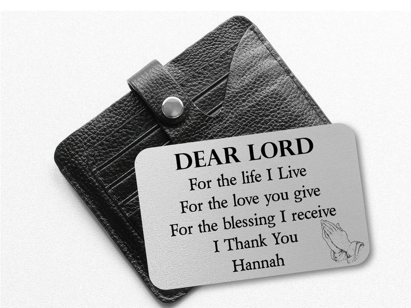 Personalised Prayer Wallet Card - Dear Lord Thank You - PureEssenceGreetings 