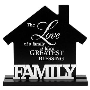 Shabby Chic Vintage Black &amp; White Style House Plaque - Family - PureEssenceGreetings 