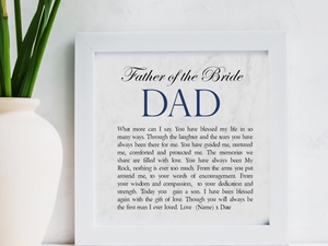 Father of The Bride Personalised Framed Poem - PureEssenceGreetings 