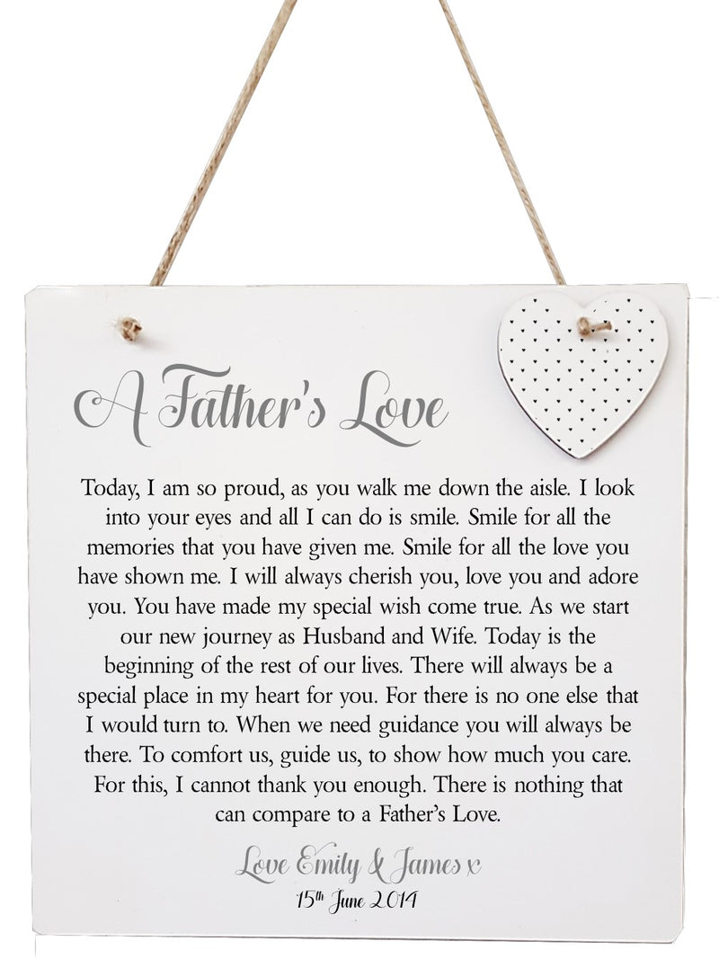Father of the Bride Plaque | A Father's Love PureEssenceGreetings 
