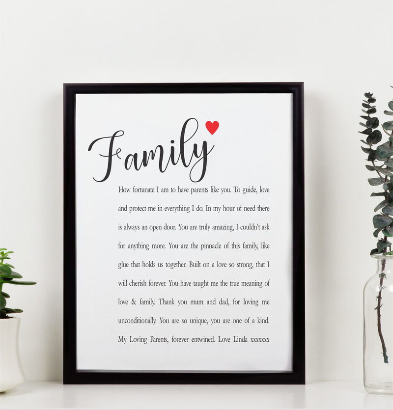 Mum & Dad Personalised Poem Print | Family PureEssenceGreetings 