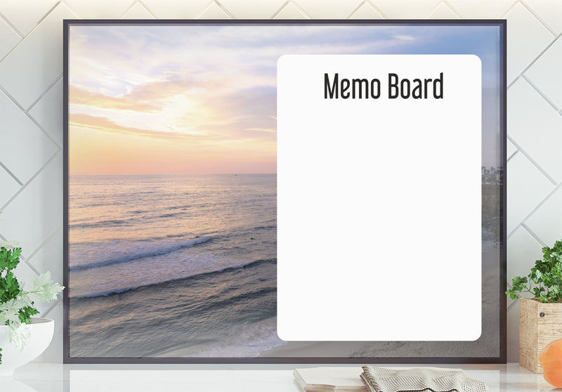 Personalised Landscape Framed Photo Memo Notice Wipe Board | A3 PureEssenceGreetings