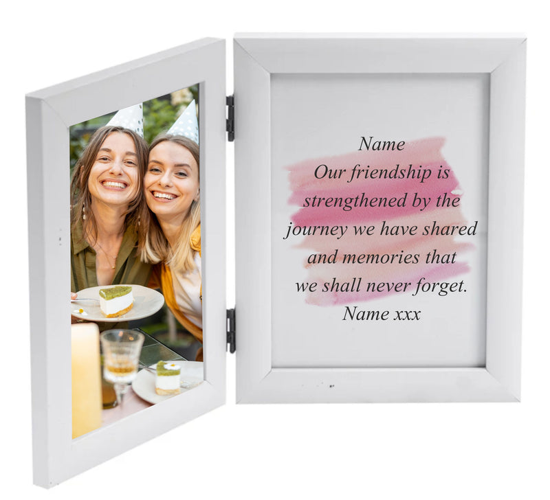 Personalised Friendship Photo 2-Hinged Framed Quote PureEssenceGreetings