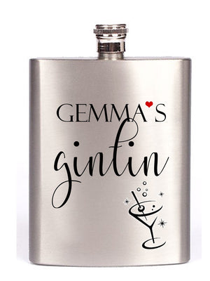 Personalised Gin Tin Hip Flask - PureEssenceGreetings 