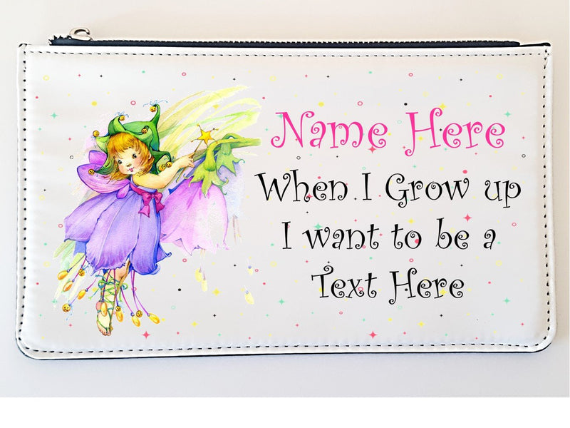 Faux Leather Personalised Children's Pencil Case - When I Grow Up - PureEssenceGreetings 