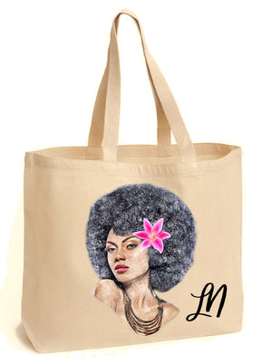 Afro Glamour - Custom Printed Tote Bag PureEssenceGreetings