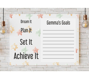 A3 Personalised Goal Setting Planner Board Noteboard Dry Erase Whiteboard PureEssenceGreetings