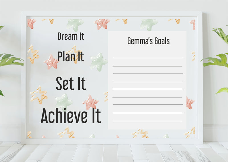 A3 Personalised Goal Setting Planner Board Noteboard Dry Erase Whiteboard PureEssenceGreetings