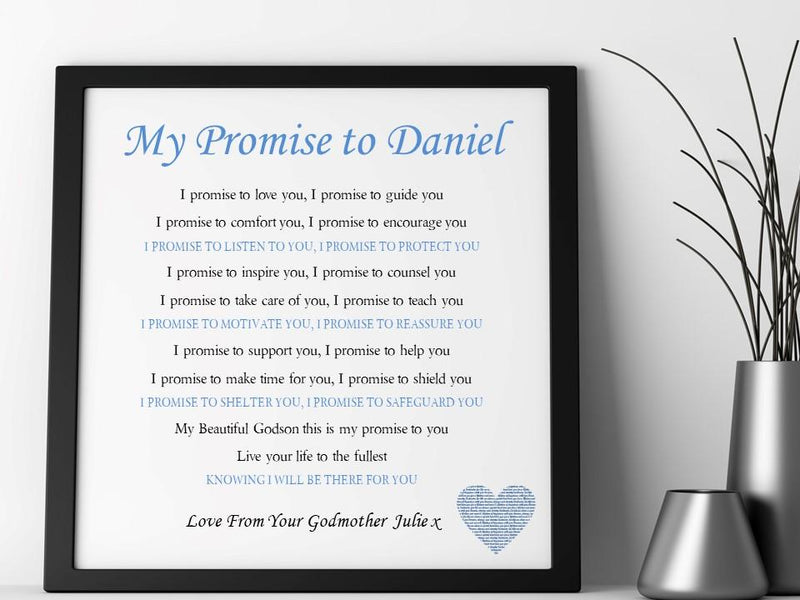 Godson * God-daughter Personalised Framed Poem - PureEssenceGreetings 