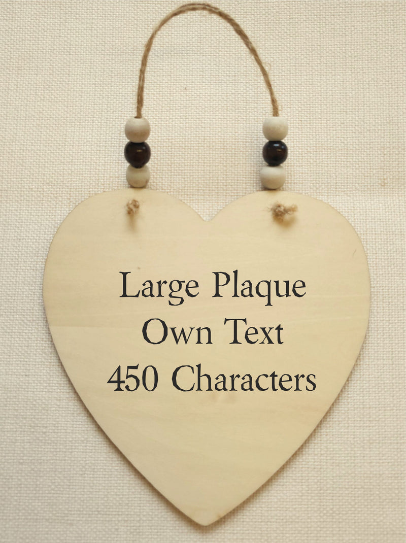 Personalised Wooden Heart Plaque | Own Text PureEssenceGreetings 