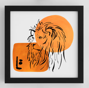 Bold Abstract Lion Colour Print PureEssenceGreetings