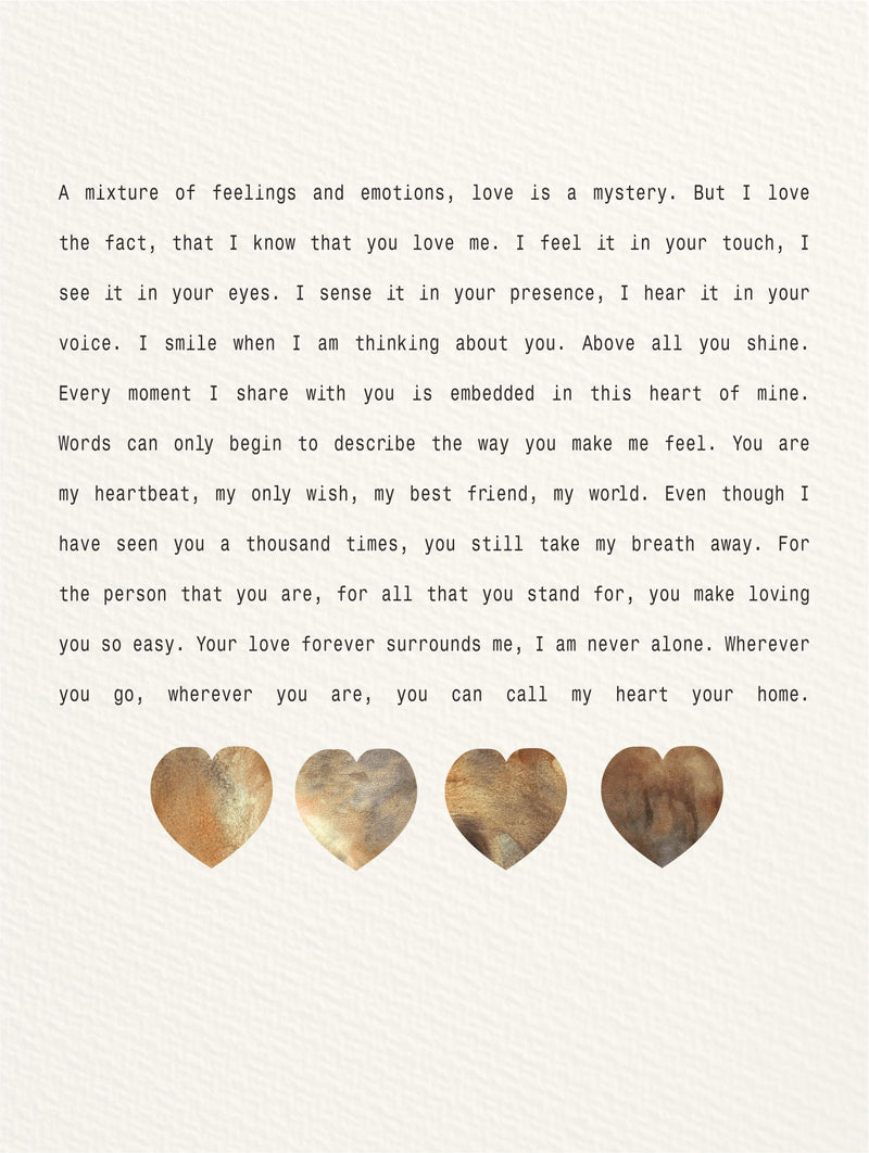 My Heart Your Home Personalised Love Poem Print PureEssenceGreetings