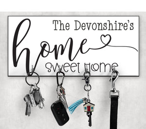 Personalised Home Sweet Home Keyholder PureEssenceGreetings