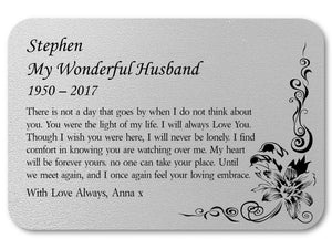Husband Memorial Personalised Wallet Card - PureEssenceGreetings 