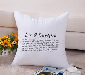 Love & Friendship Personalised Cushion PureEssenceGreetings
