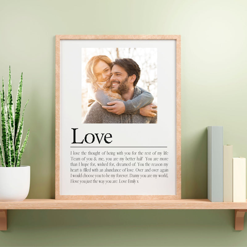 JUST THE WAY YOU ARE Personalised Photo Love Frame PureEssenceGreetings