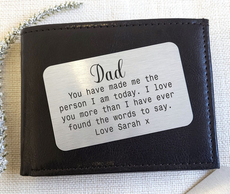 Love You Dad Personalised Wallet Card PureEssenceGreetings
