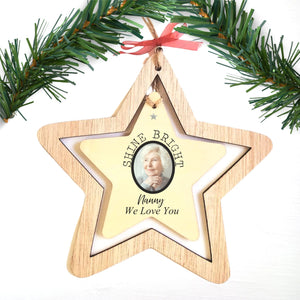 Memory Star Photo Decoration Personalised Christmas Tree Decoration PureEssenceGreetings