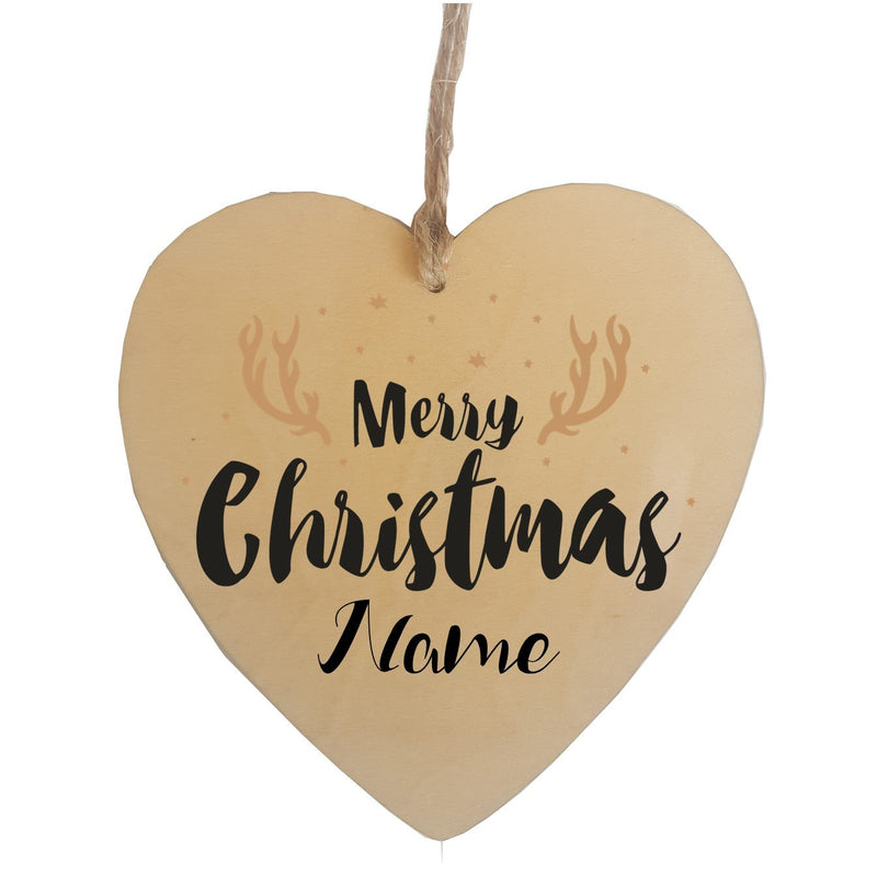 Merry Christmas Personalised Heart Decorations - PureEssenceGreetings 