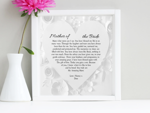Mother of the Bride Personalised Box Framed Poem - PureEssenceGreetings 