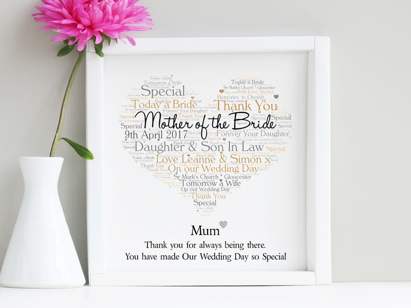 Wedding Word Art Personalised Frame | For your Bridal Party PureEssenceGreetings 