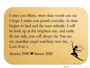 Mum Remembrance Personalised Wallet Card | Guardian Angel - PureEssenceGreetings 