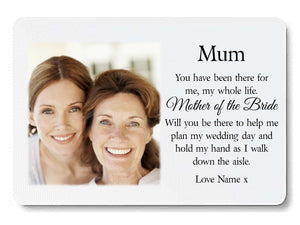 Mother of the Bride Wallet Photo Card | Help Me Plan My Wedding Day - PureEssenceGreetings 