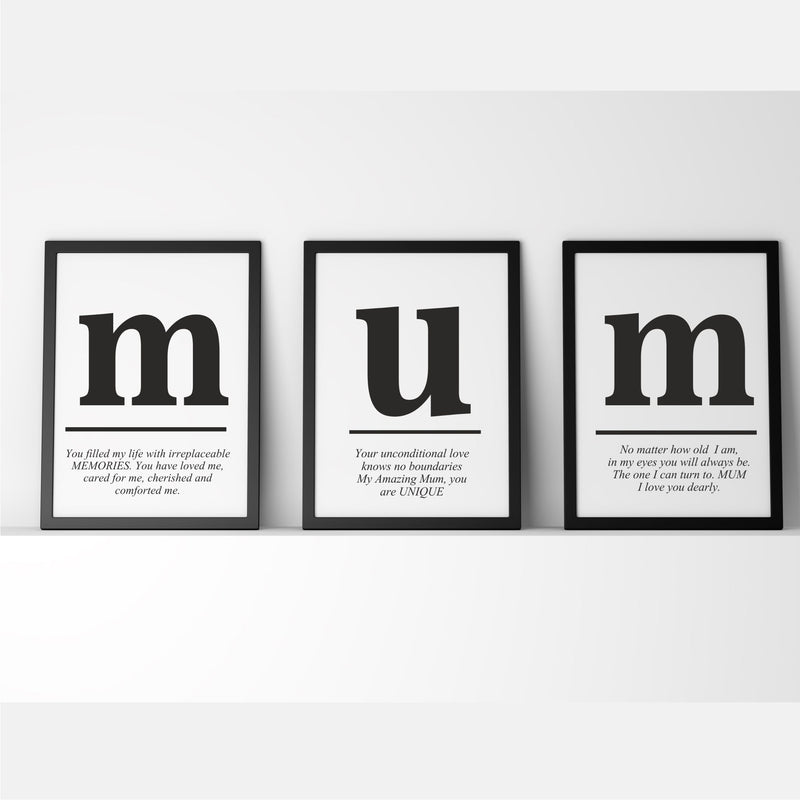 MUM Quote Prints | Motivational Wall Art | Framed | Unframed PureEssenceGreetings