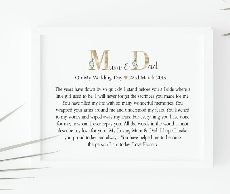 Mother and Father of the Bride Poem | From Daughter PureEssenceGreetings