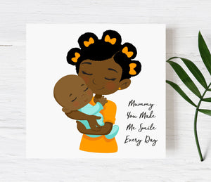You Make Me Smile Personalised Mum Card  | Mother and Son PureEssenceGreetings