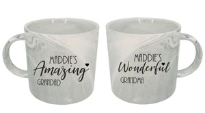 Nan & Grandad Personalised Marble Mug Set PureEssenceGreetings