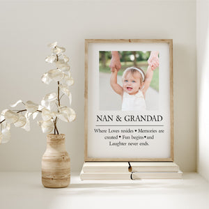 NAN & GRANDAD Personalised Framed Photo and Poem Print PureEssenceGreetings